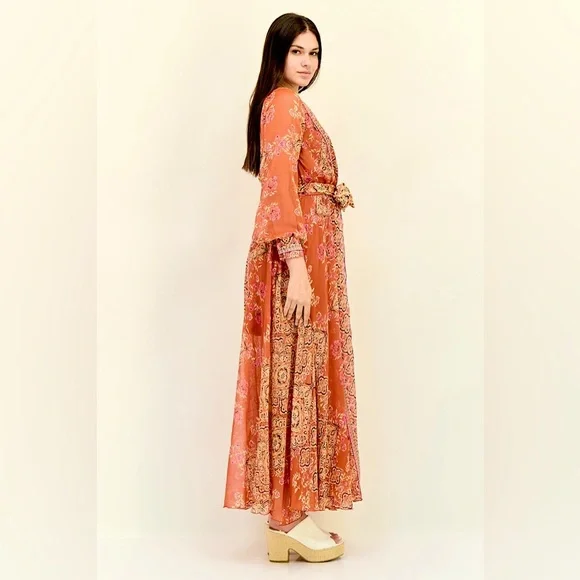 Bohemian Long Sleeve Maxi Dress in the color Rust NWT! - Picture 5 of 5